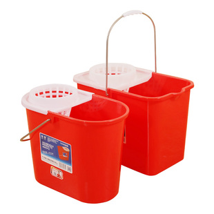 广东珠塑加长长方形拖把桶带轮加厚宽口大容量拖地清洁手压挤水桶