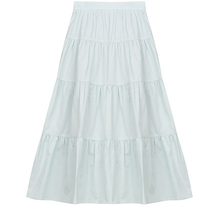 薄荷色欧尼上衣套装撞色短袖女