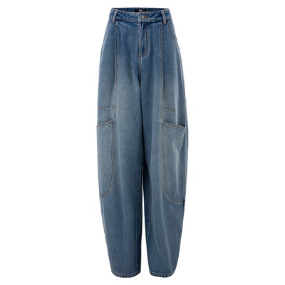 诱货复古烫钻工装牛仔裤女