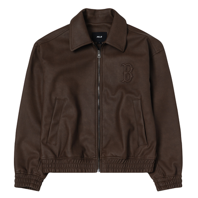 MLB官网男女装2025冬季新款仿皮夹克运动服翻领防风外套3AJPB0654