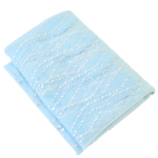 镭射波浪亮片布料冲片网纱公主裙纱汉服柔软装饰背景ins桌面面料