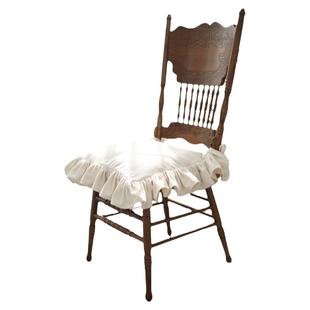 秋冬新款法式椅垫荷叶边家用实木椅子坐垫方形加厚短绒茶椅垫座