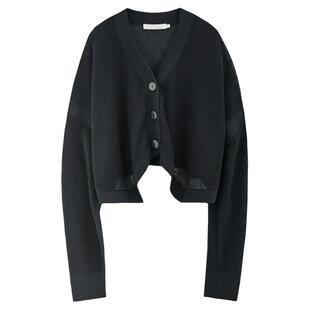MOUSSY 秋季新品clean fit简约通勤风针织开衫028IS470-3071