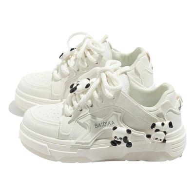 蓓尔2024年春季新款熊猫鞋小白鞋