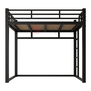 北欧单上层高架床阁楼香港定制小户型铁艺床上床下空加厚加固成人