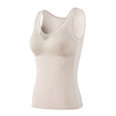 蚕丝养护乳胶杯文胸一体打底背心