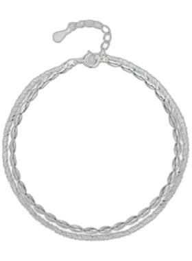 中国黄金女纯银小众设计手链