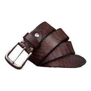 不锈钢加厚头层牛皮手工皮带男真皮针扣腰带复古擦色牛仔工装裤带