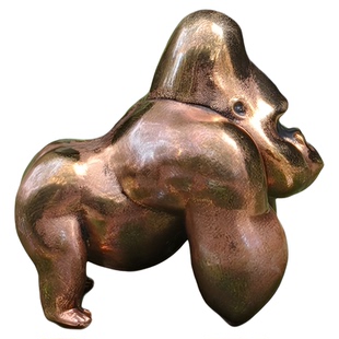 不二马小铺趴地斑铜大猩猩经典1.0版本手把件摆件茶宠空想造物