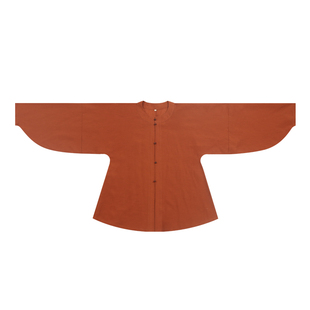 谜阿凰【宿棠圆领衫】明制汉服上衣对襟日常宽松春夏天丝醋酸亚麻