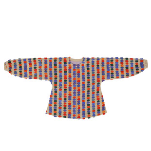 谜阿凰调色盘明制圆领对襟弓袋袖短衫针织提花汉服外套国风日常