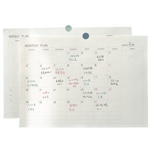 月计划本便签本计划表 周计划本双色日程简约办公月计划日程纸 周记可撕便签本备忘录便利贴计划本