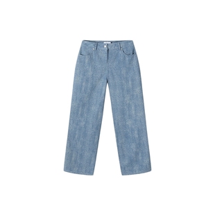 Sesaar赛萨 25新款Odo奥多阔腿牛仔裤水洗棉纺低腰直筒裤女M星店