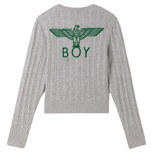 【斯莱学院】BOYLONDON针织柔软开衫外套修身女春秋毛衣W64908