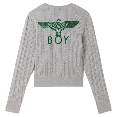 【酷感简搭】BOYLONDON针织柔软开衫外套修身女秋季毛衣W64908