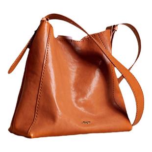 食草堂包包轻奢小众女托特包头层牛皮单肩包植鞣托特包大容量流昕