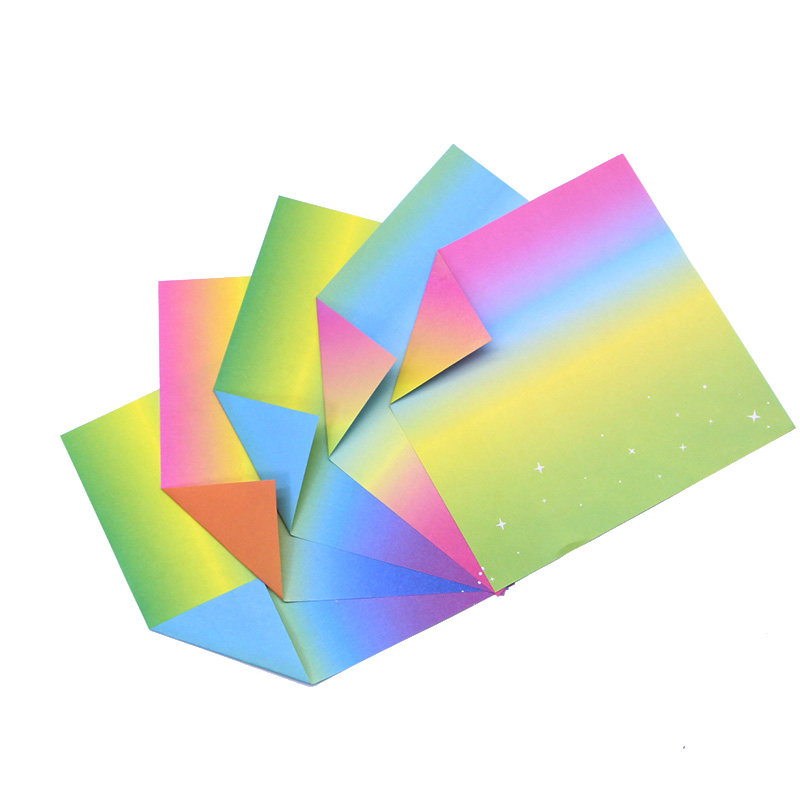 可爱彩虹渐变正方形手工纸儿童幼儿园折纸材料千纸鹤折纸彩纸包邮