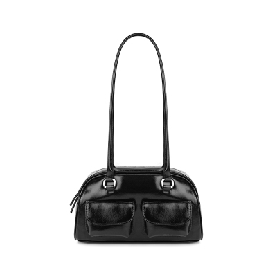 [REコンテナ] 允真同款大容量保龄球双口袋绑带设计托特腋下包