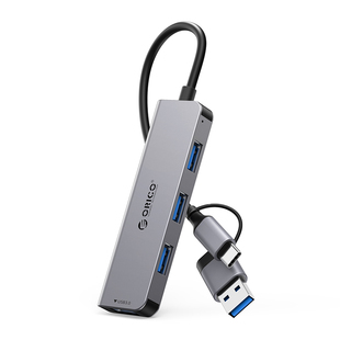 ORICO奥睿科铝合金集线器拓展坞usb3.0扩展器分线器typec延长hub外接笔记本电脑u盘硬盘多接口转换器高速传输