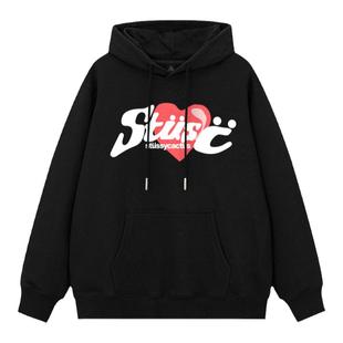 RRR123 X CPFM爱心印花连帽卫衣男春秋新款加绒美式复古高街上衣