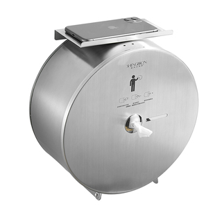 不锈钢中心抽纸盒酒店卫生间自动断纸纸巾盒壁挂式中心抽大卷纸盒