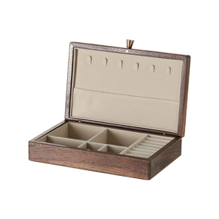 懒角落胡桃实木首饰盒小型高档精致手串饰品项链耳环钉梳妆收纳盒