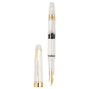 大容量透明红笔老师专用钢笔粗头弯尖1.0mm美工钢笔学生书写练字专用特细EF0.38吸墨水钢笔教师批改作业红笔