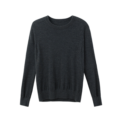 洪陵100%山羊绒圆领小山羊绒衫