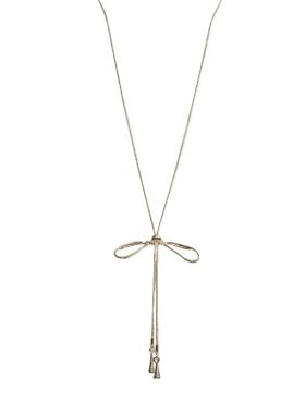 小众设计感蝴蝶结抽拉毛衣链