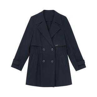 YINER音儿专选女装春季法式一手长四面弹收腰风衣外套