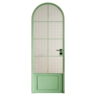 法式拱形复古平开玻璃门