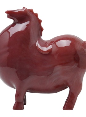 新中式红色创意马造型装饰摆件