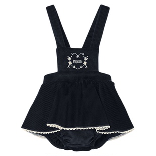 65Z Little现货西班牙popelin FW25秋冬女宝针织打底衣背带花苞裤