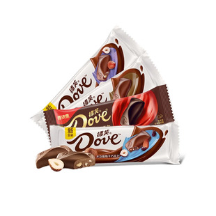 德芙榛仁巧克力43g*4条丝滑牛奶巴旦木香浓黑巧摩卡果仁排块零食