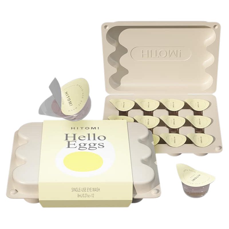 HITOMI希多蜜Hello Eggs次抛洗眼液一次性清洁眼部护理液12只装