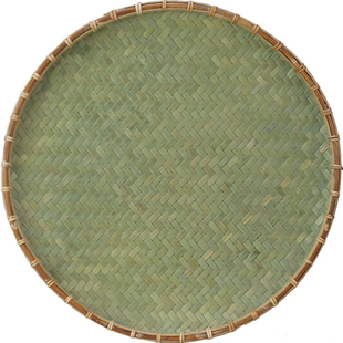 手工竹编竹制品农家头层竹青皮编簸箕圆形簸箕无孔竹筛子竹匾晾晒