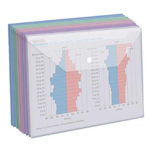 100个文件袋透明塑料按扣a4加厚大容量学生用收纳袋装资料档案试卷文具办公用品批发文件夹公文防水定制LOGO