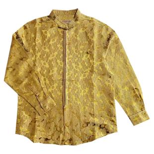 百福龙高档中式唐装长袖衬衫新款  中青年时尚中国风真丝立领衬衫