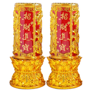 过年红蜡烛灯上供家用水晶玻璃杯大蜡烛春节供奉防风无烟喜庆龙鲤