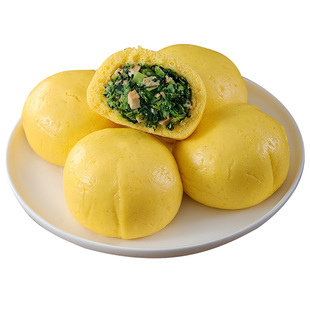 锦溪麦田黄金荠菜团子素包子粗粮杂粮馒头营养早餐半成品玉米面