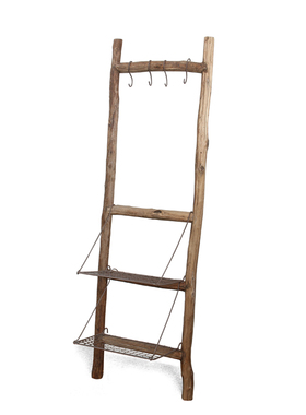 衣帽毛巾实木做旧风格家具架子