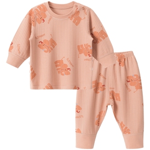 婴儿内衣分体套装春秋季男女宝宝上衣裤子家居打底睡衣服弹力秋款