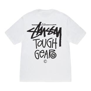 正品现货Stussy 24SS Tough Gear丝网印刷涂鸦字母logo短袖T恤男