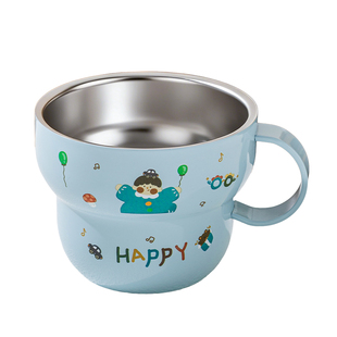 316不锈钢儿童水杯3岁以上学饮杯宝宝喝水杯子家用吸管牛奶敞口杯