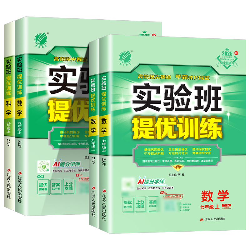 浙江专用2025秋实验班提优训练七年级下册数学八年级上册九年级语文英语人教版科学浙教版全套初中训练同步练习册必刷初一初二三