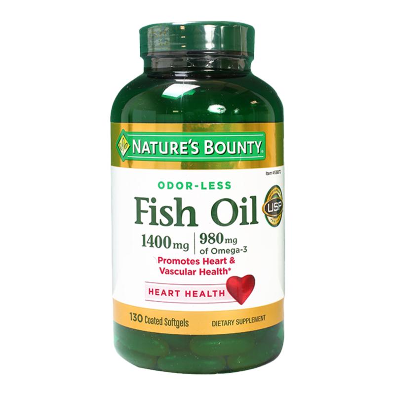 美国直邮Nature's Bounty自然之宝高浓度深海鱼油omega3胶囊130粒