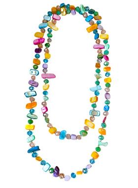 多巴胺彩色碎石贝壳项链