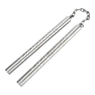 不锈钢竹节双节棍实战重型二节棍功力双截棍防身棍防滑竹节两节棍