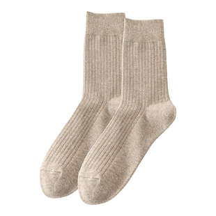 诸暨袜子男中筒袜纯棉吸汗防臭男士棉袜秋冬加厚纯色长袜简约高腰