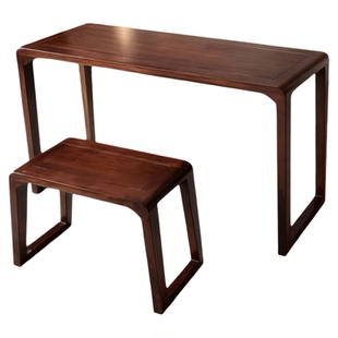 新中式实木琴桌榆木仿古古琴桌凳套装家用书房禅意古筝桌榫卯结构